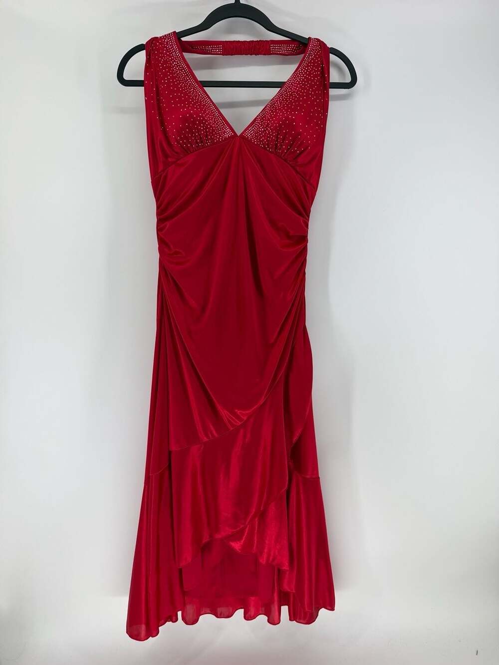 Ruby Rox Size L Red Rhinestone Y2K Formal Prom Homecoming Dress